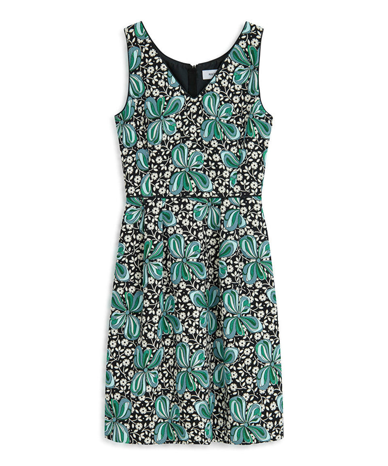 Machka Jacquard V-Neck Dress Green