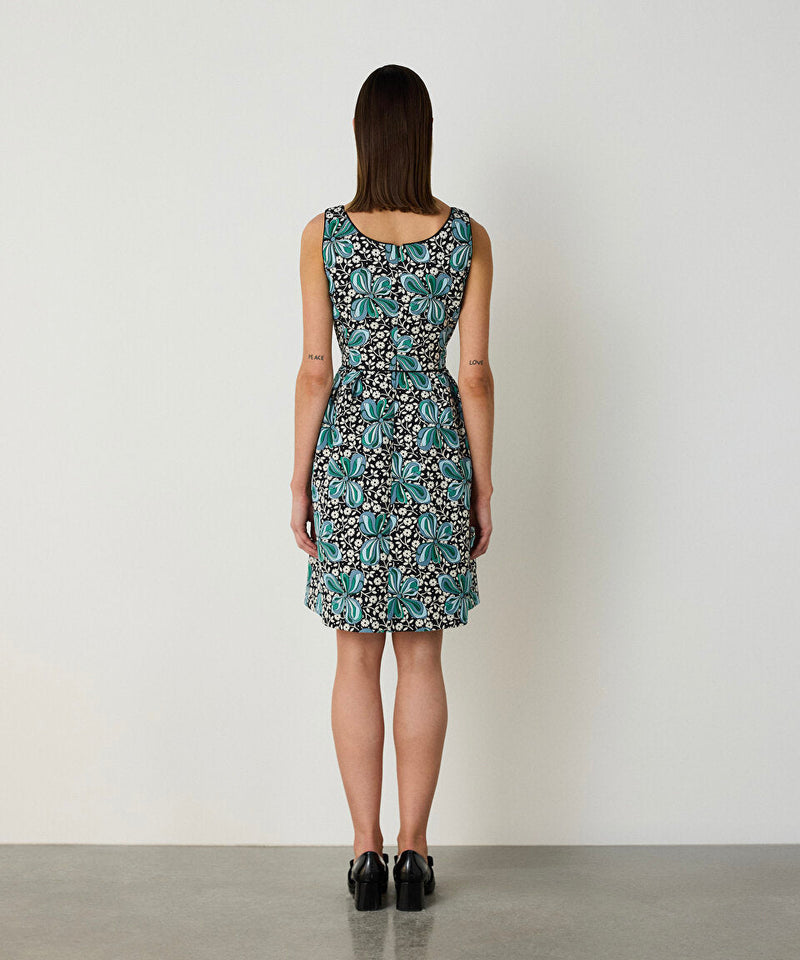 Machka Jacquard V-Neck Dress Green