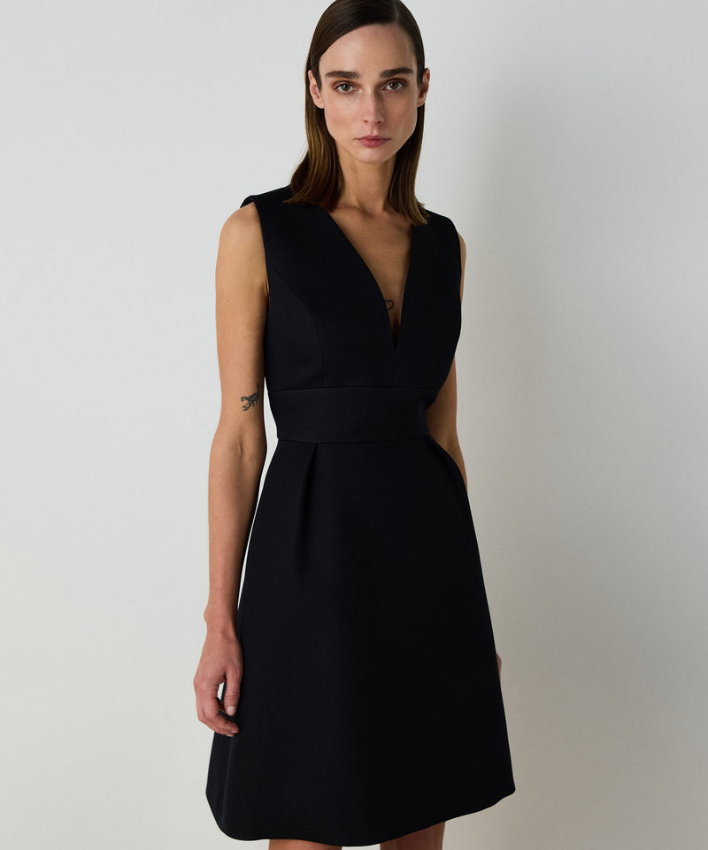 Machka Deep V-Neck Dress Black