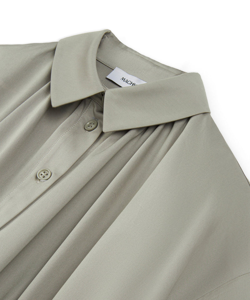Machka Adjustable Waist Poplin Dress Stone