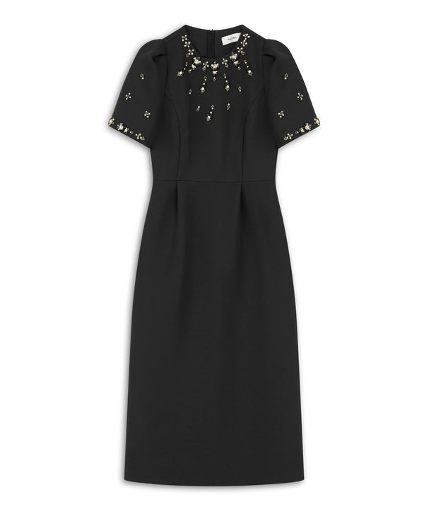 Machka Embellished Detail Short Sleeve Dress Black