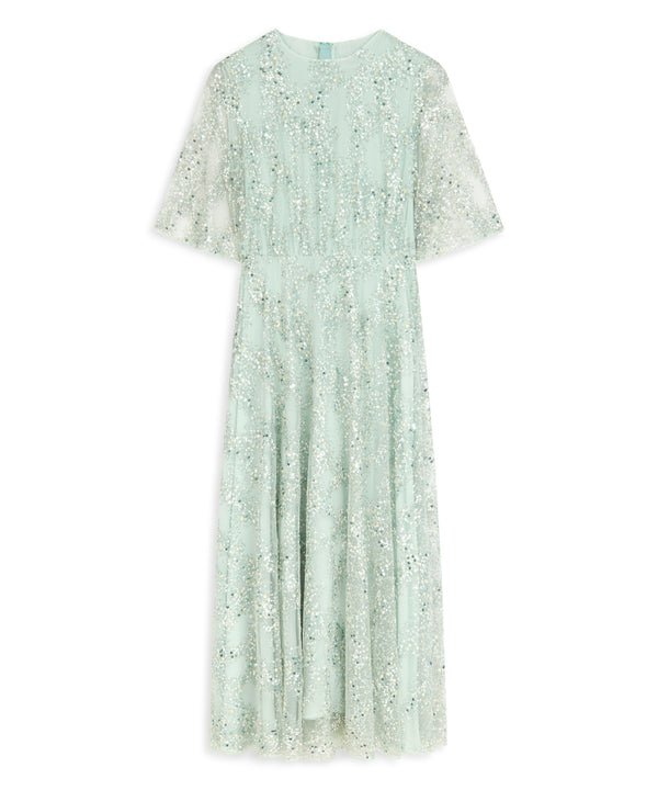 Machka Sequin-Embroidered Dress Light Blue