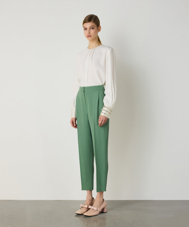 Machka Darted Crepe Trousers Green