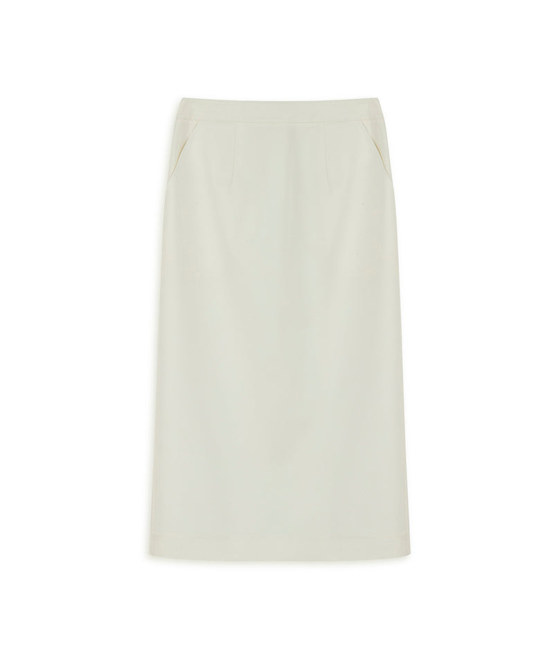 Machka Slit Pencil Skirt White