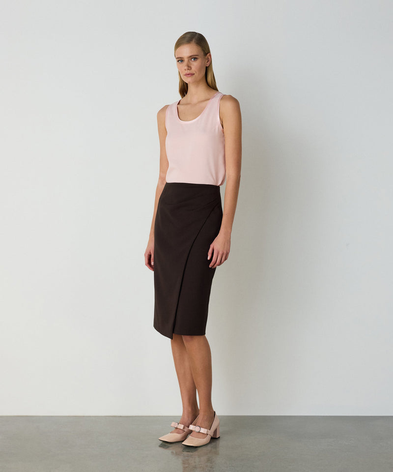 Machka Draped Skirt Brown