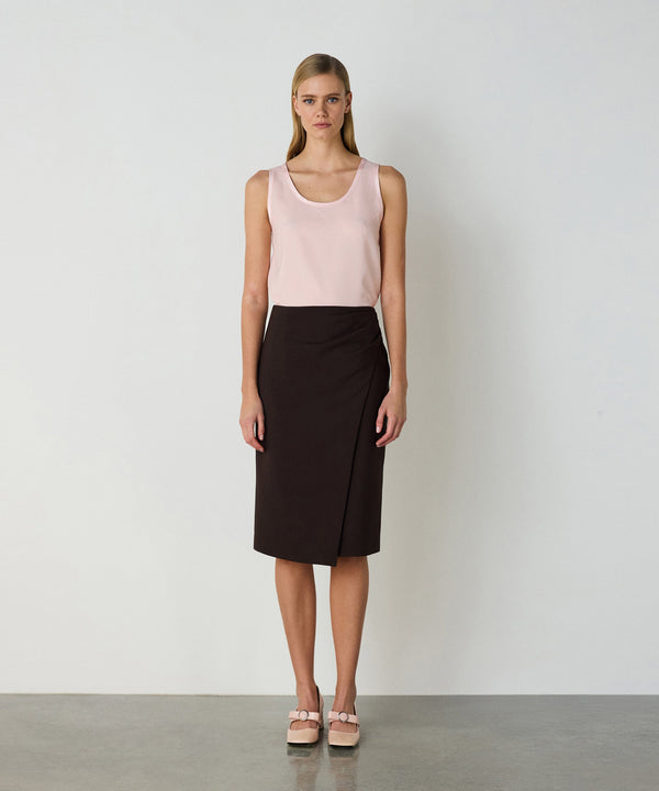 Machka Draped Skirt Brown