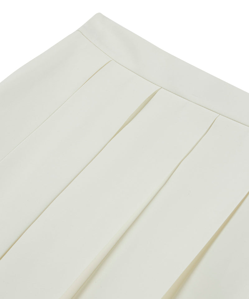 Machka Pleated Gabardine Skirt White