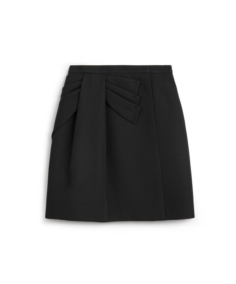 Machka Bow Wrap Skirt Black