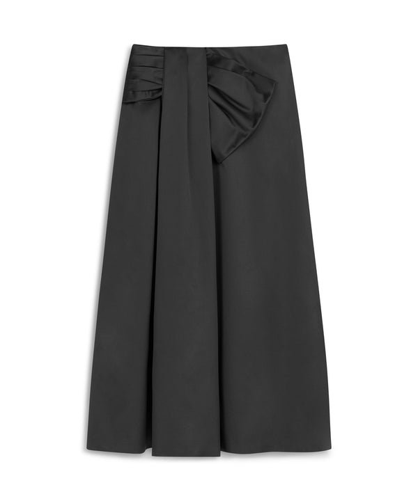 Machka Pleate Skirt With Bow Detail Navy