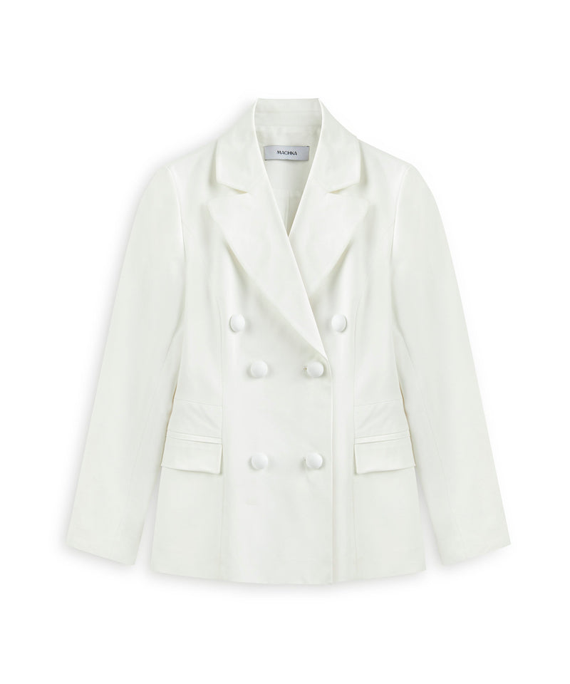 Machka Double Breasted Blazer White