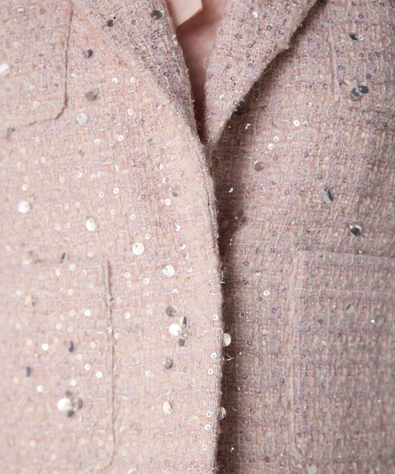 Machka Sequined Tweed Jacket Powder