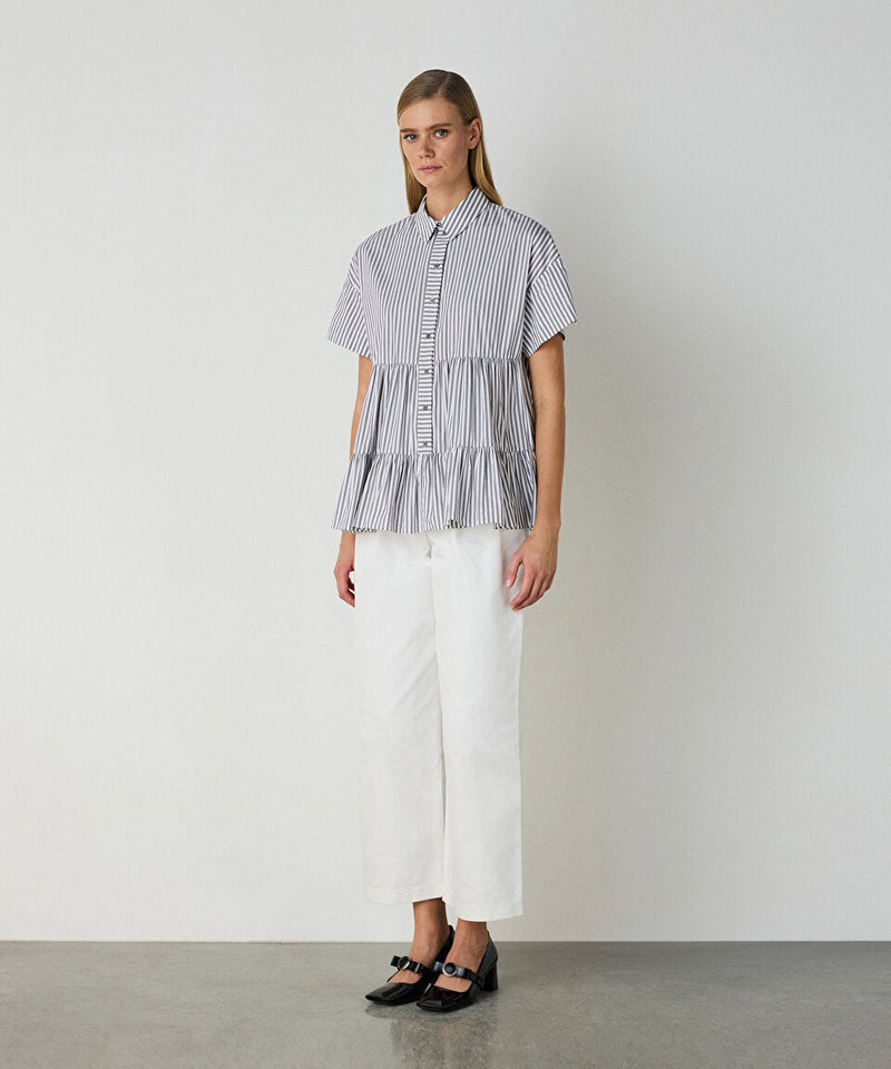 Machka Striped Blouse Grey