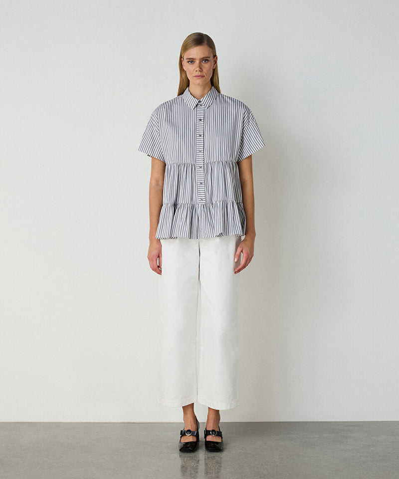 Machka Striped Blouse Grey