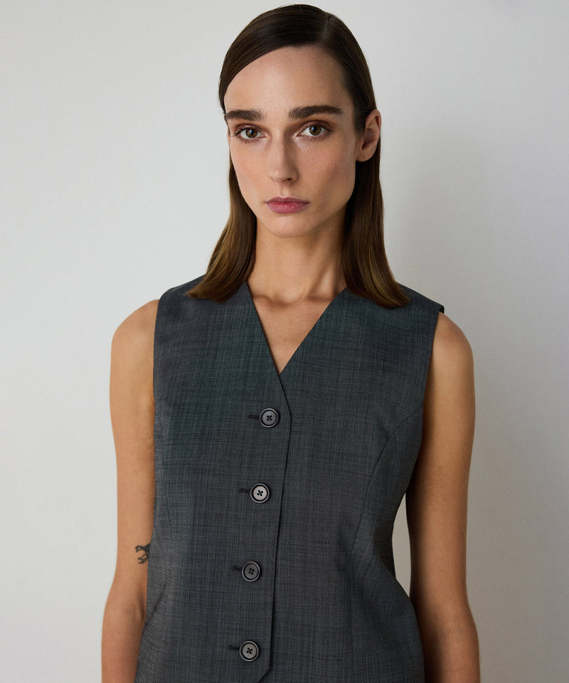 Machka V-Neck Vest Grey