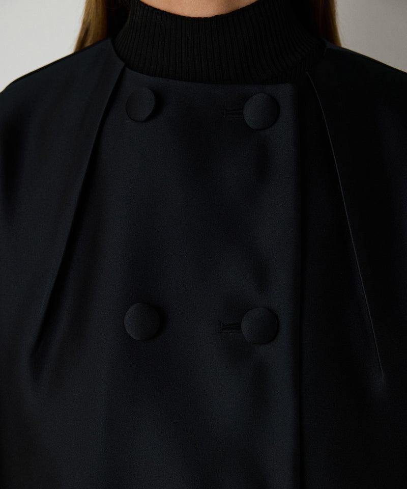 Machka Satin Duchess Coat Black