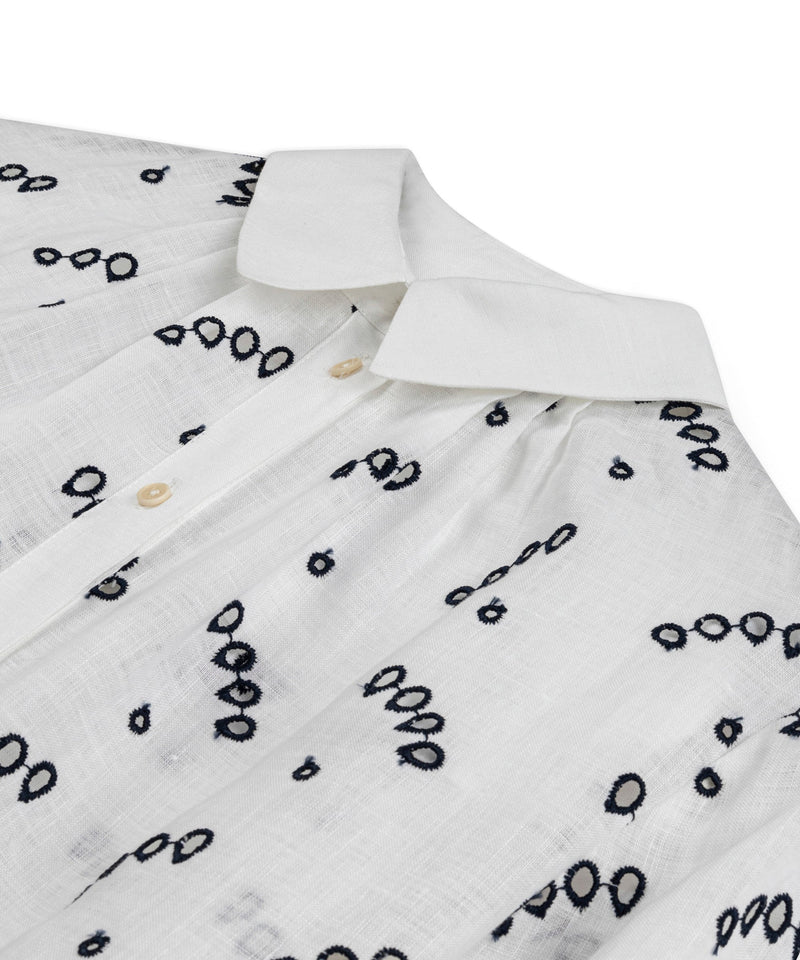 Machka Feather Linen Shirt White