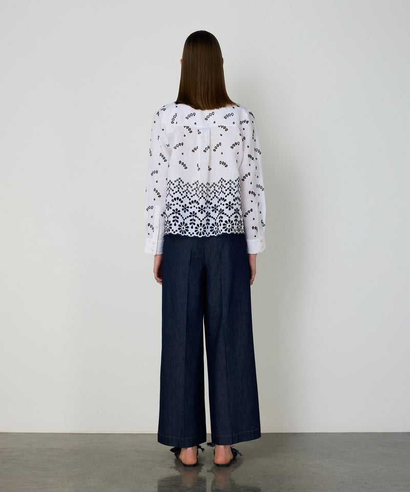 Machka Feather Linen Shirt White