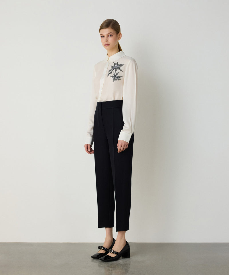 Machka Embroidered Detail Shirt Ecru