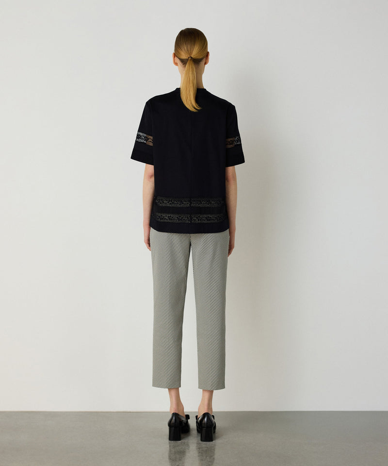 Machka Lace Mix T-Shirt Black