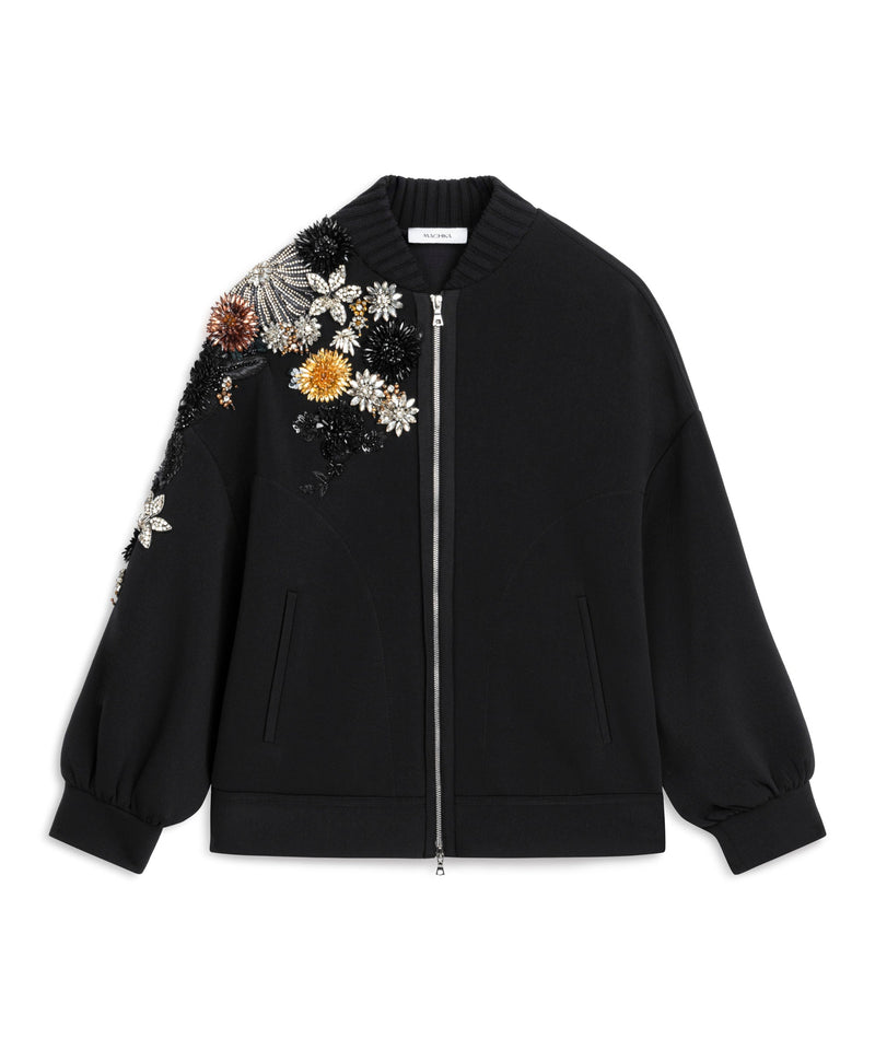 Machka Embroidered Oversize Sweatshirt Black