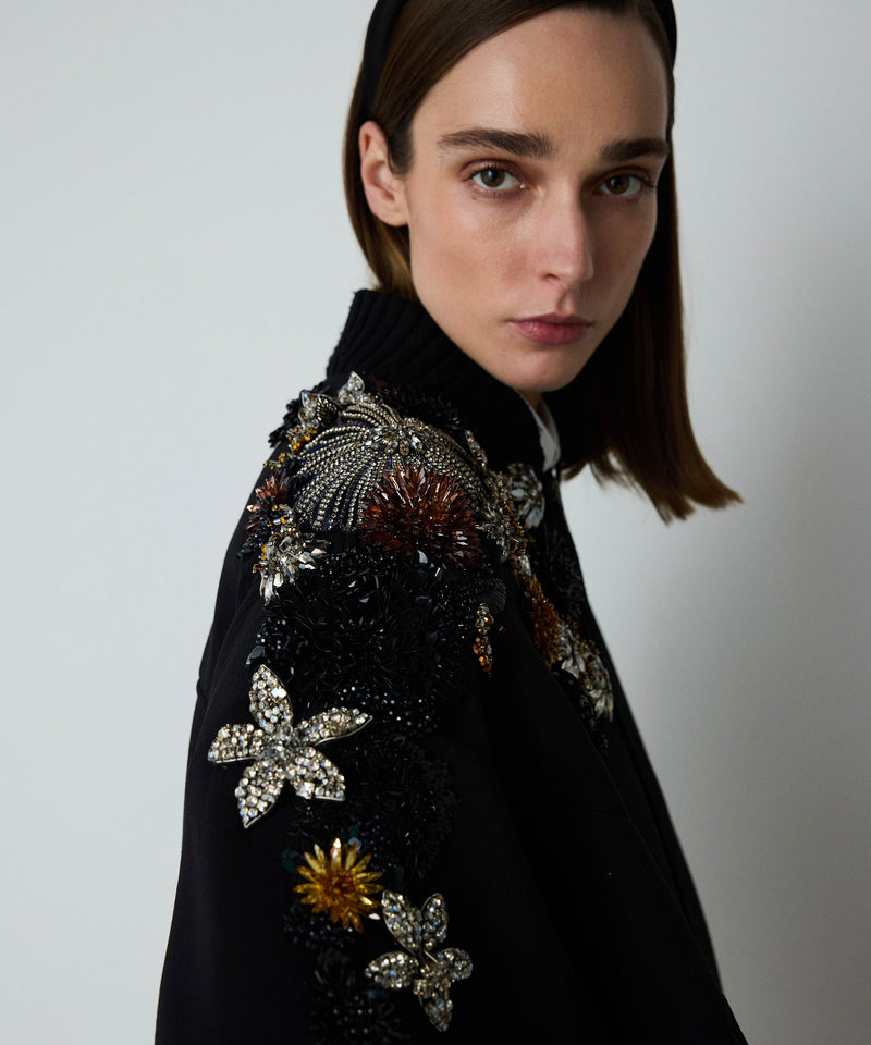 Machka Embroidered Oversize Sweatshirt Black