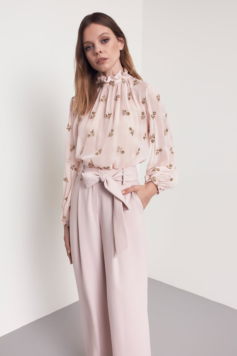 Machka Belted Palazzo Trouser Pink