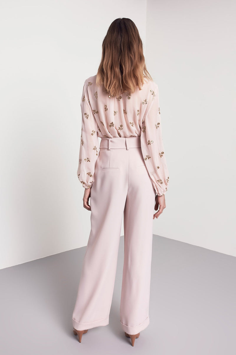 Machka Belted Palazzo Trouser Pink