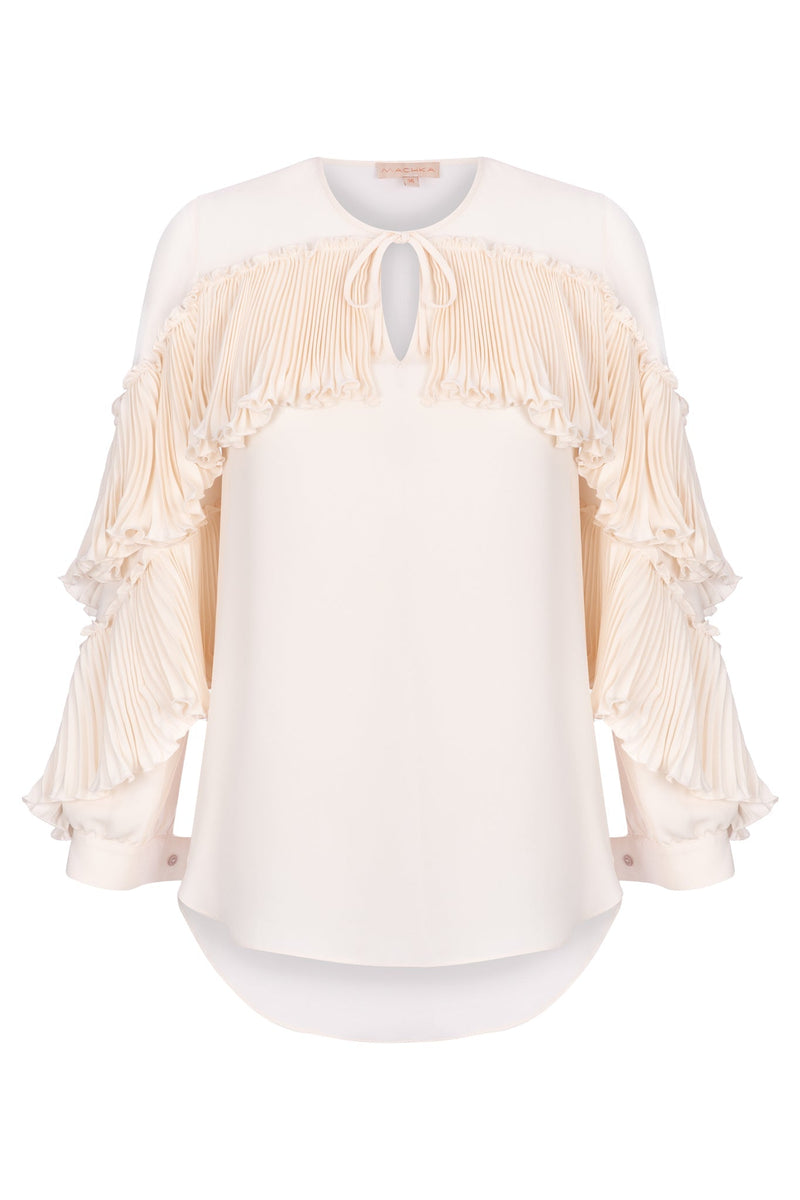 Machka Plated Detail Blouse Pink