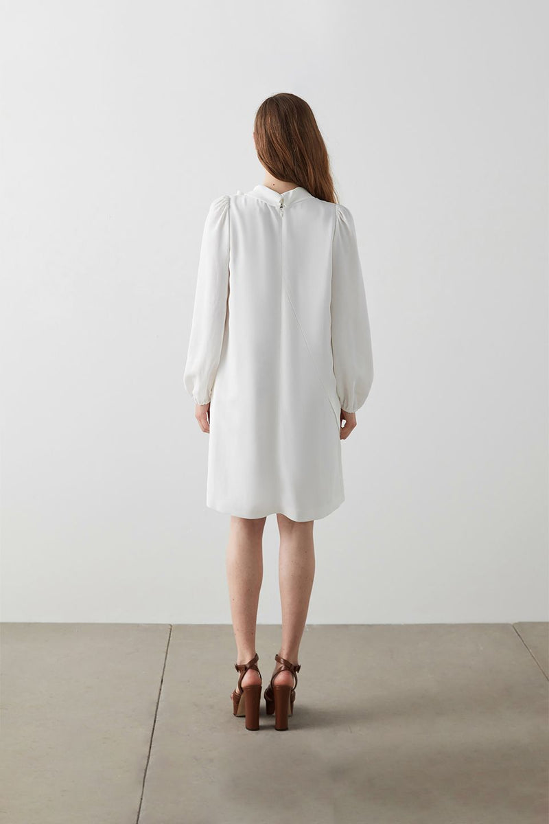 Machka Collar Detail Mini Dress Off White