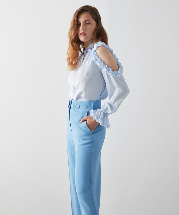 Machka Cold Shoulder Shirt Blue