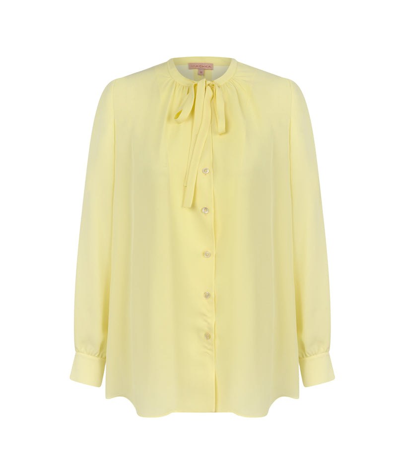 Machka Collar Lace Tie Detail Blouse Yellow