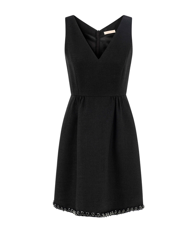 Machka Embellished Textured Midi Dress Black