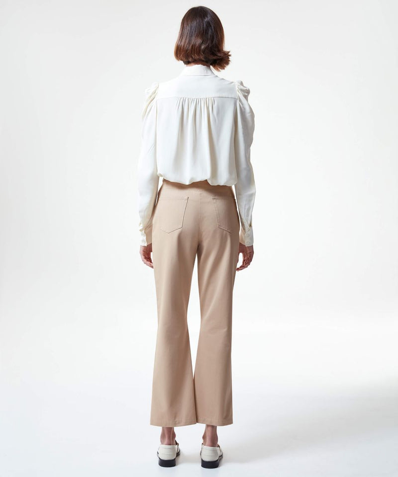 Machka Classic Waist Pin Tuck Solid Trouser Sand