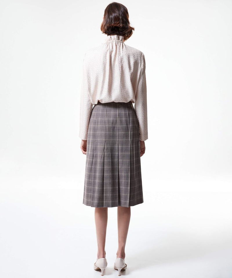 Machka All Over Checkered Skirt Brown