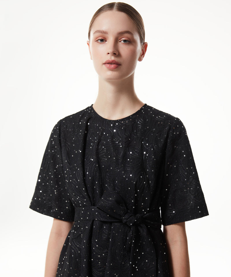 Machka Sequin-Embellished Midi Dress Black