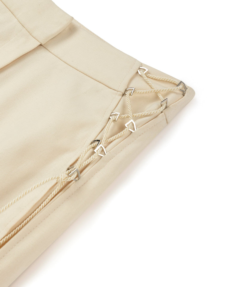 Machka Solid Tie Detail Trousers Off White