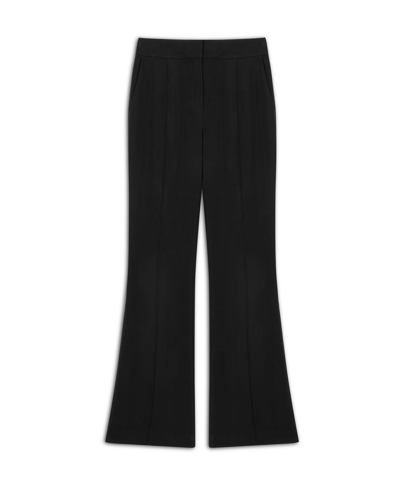 Machka Wide Leg Solid Trousers Black