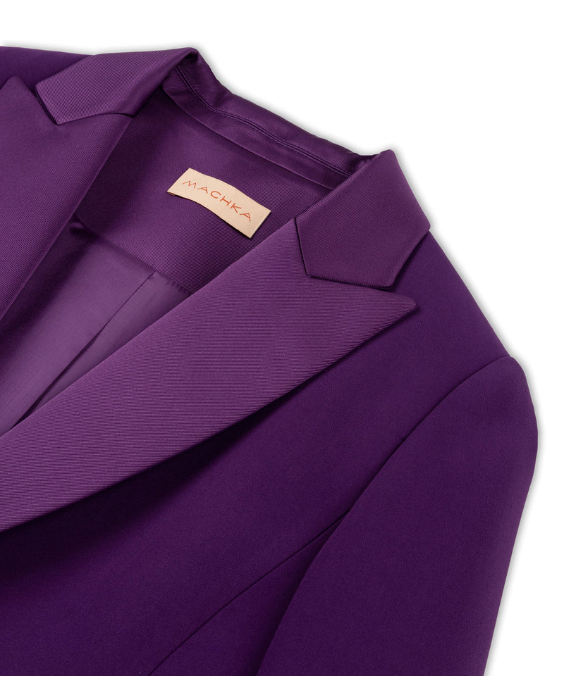 Machka Crepe Blazer With Bow Accessories Dark Purple