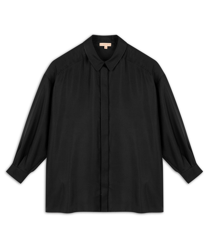 Machka Relaxed Fit Silk Shirt Black