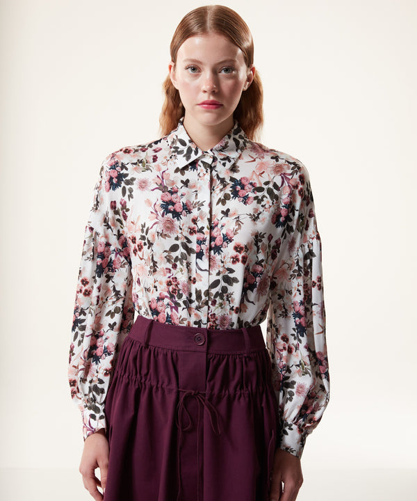 Machka Floral Printed Relaxed Fit Shirt Old Rose