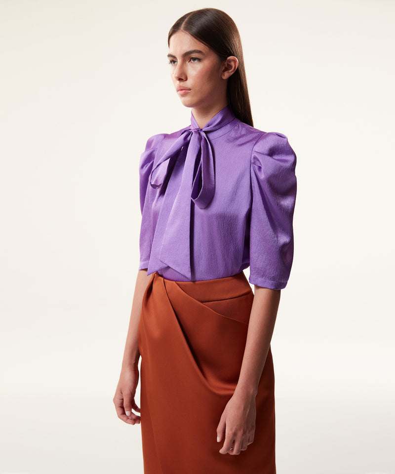 Machka Blouse With Detachable Lace Purple