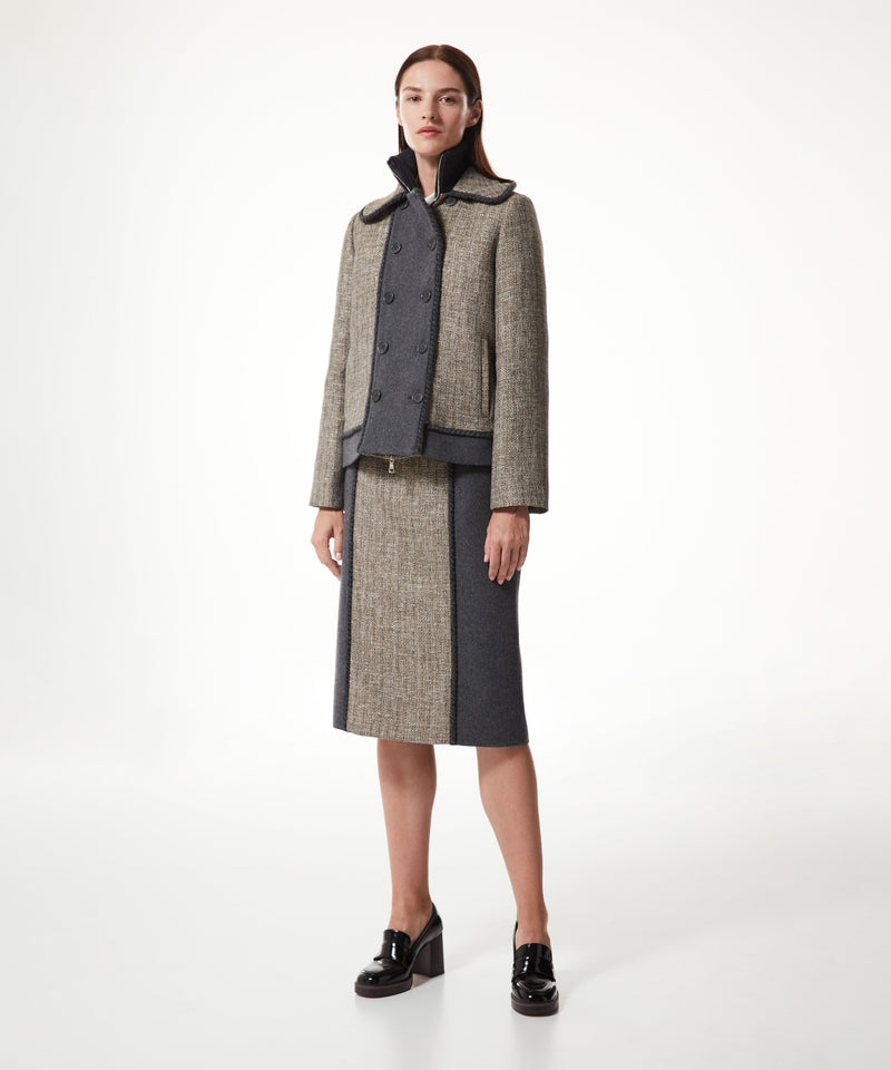 Machka Fabric Mix Coat Anthracite