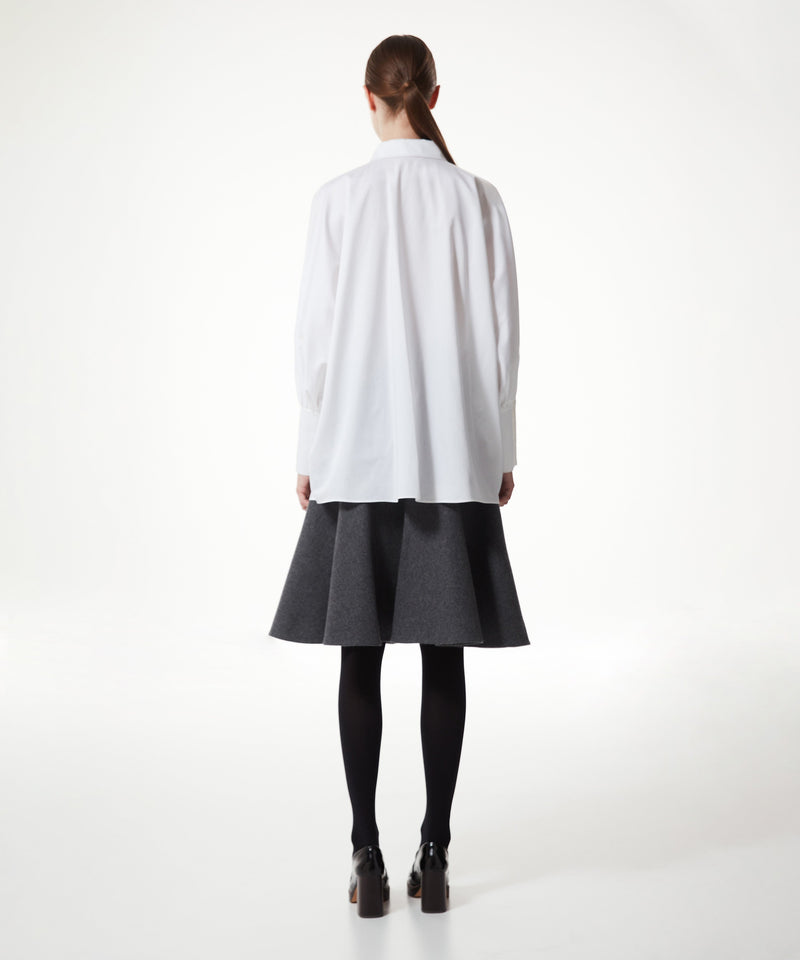 Machka Oversize Shirt With Ruffle Trim White