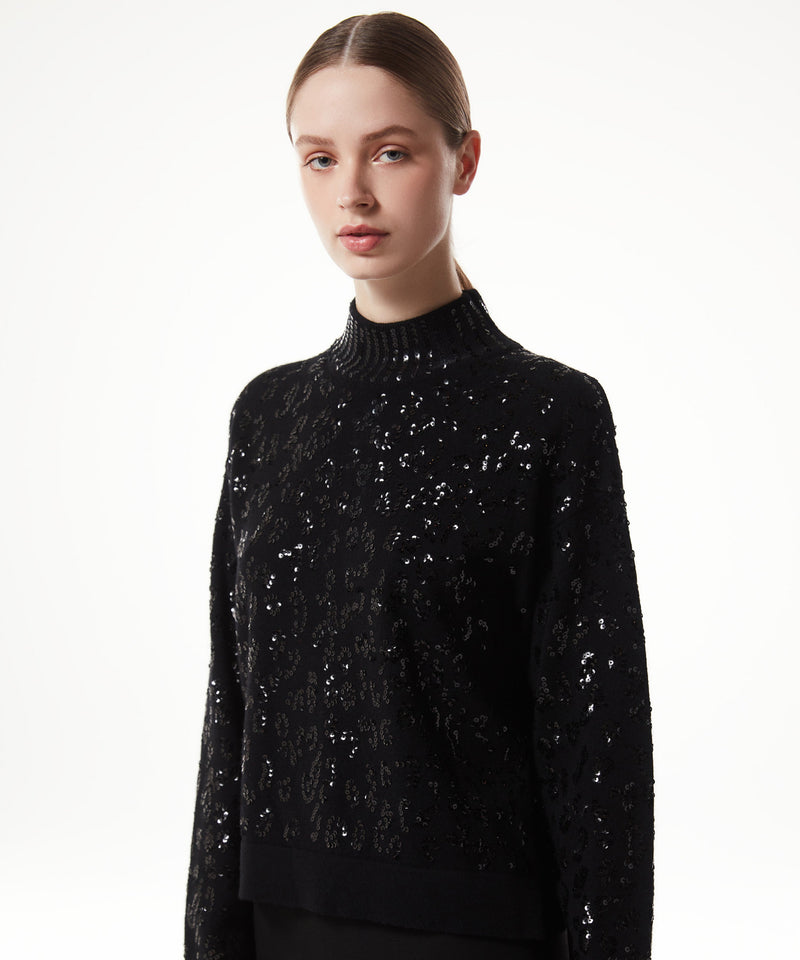 Machka Sequined Wool Knitwear Black