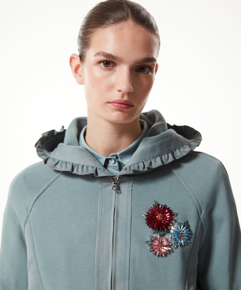 Machka Floral Embroidered Sweatshirt Light Blue