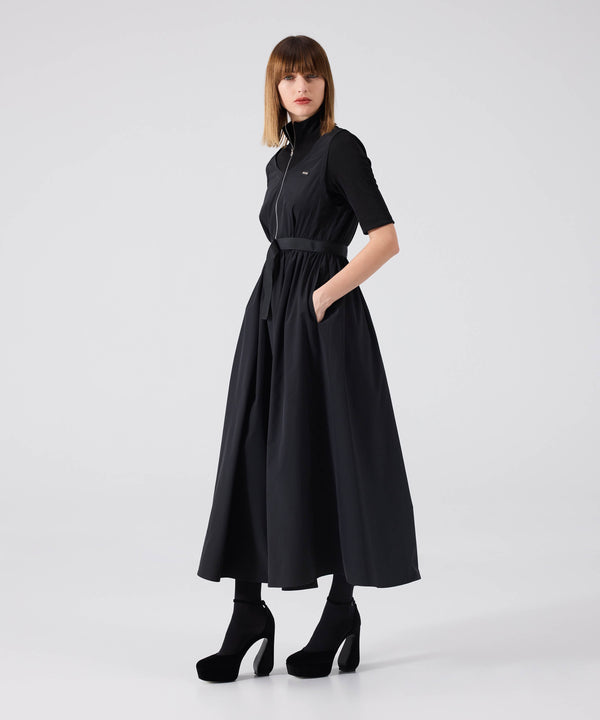 Machka Knitwear Mix Belted Dress Black