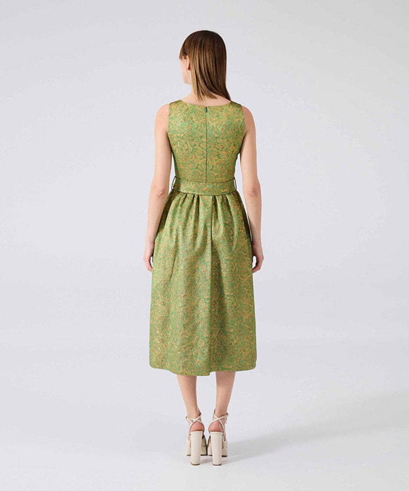 Machka Jacquard Midi Dress Gold