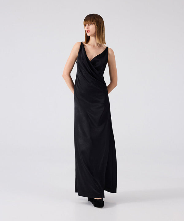 Machka Draped Maxi Dress Black