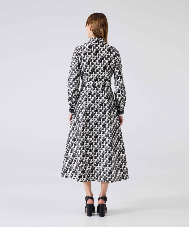 Machka Pattern Mix Midi Dress Black