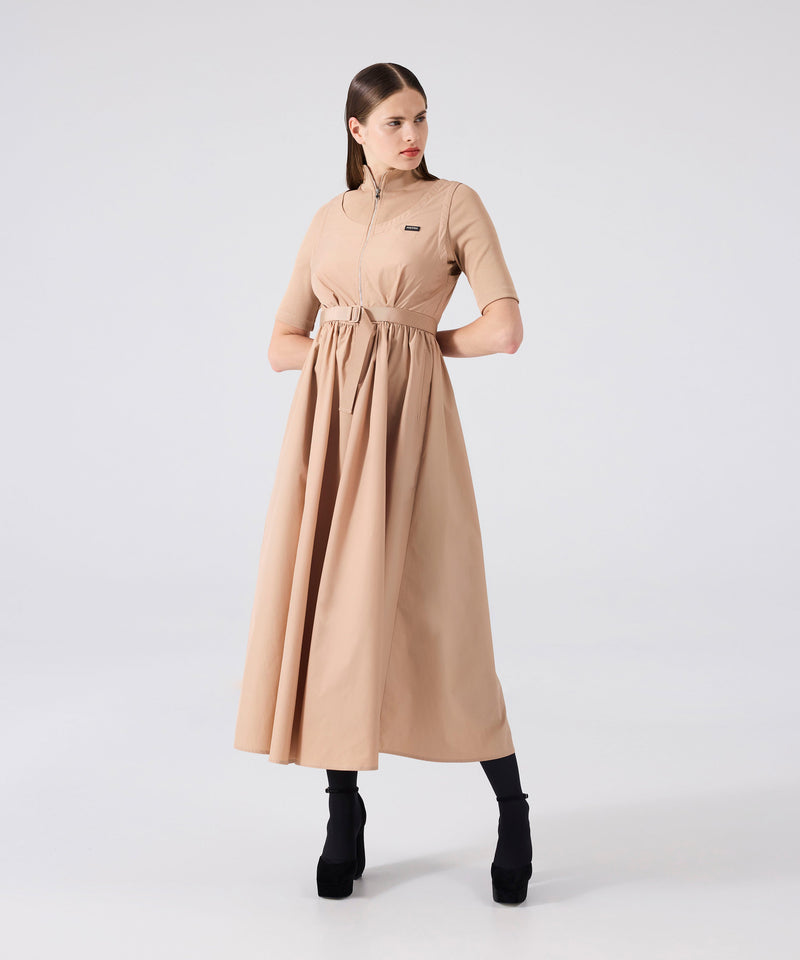 Machka Knitwear Mix Midi Dress Beige